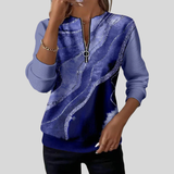 Saskia - Sweat-shirt Vintage à Zip Demi-Ouvert