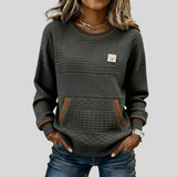 Maeve - Sweatshirt à col rond en coloris texturé