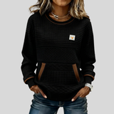 Maeve - Sweatshirt à col rond en coloris texturé