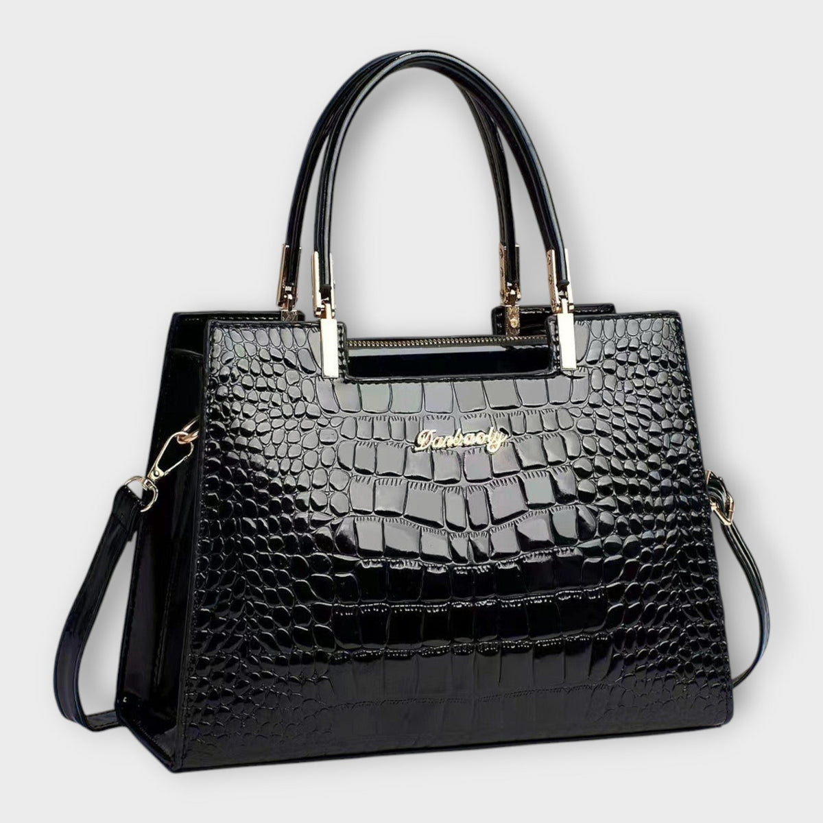 Maison Verdelle - Sac à main avec motif en cuir de crocodile brillant