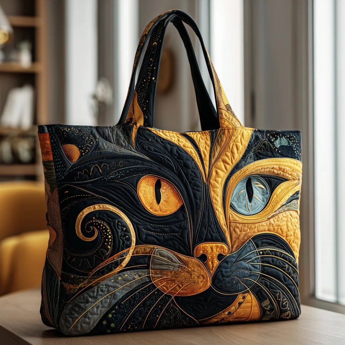 Sac Tote Rembourré - Chat Mystique