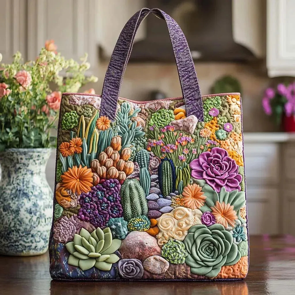 Sac Tote Rembourré - Jardin de Succulentes