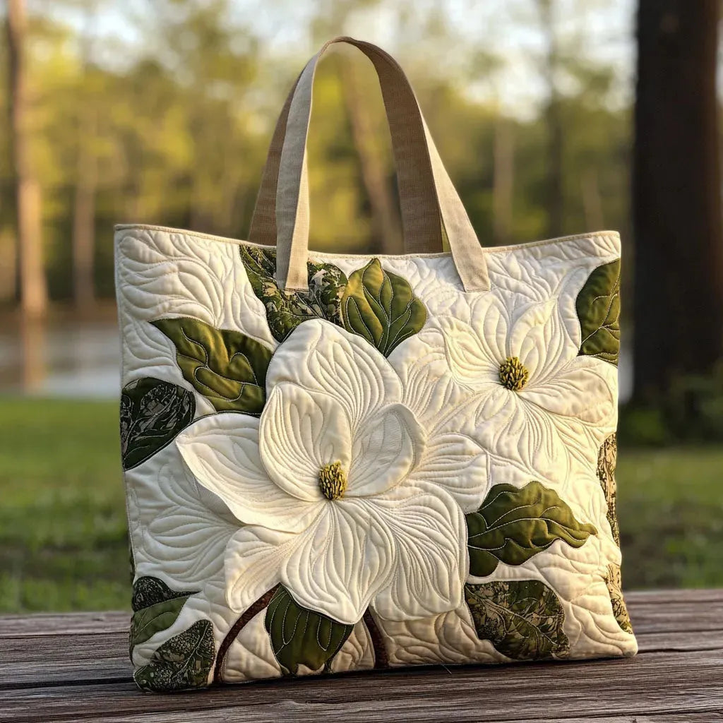 Sac Tote Rembourré - Lys Blanc Élégants