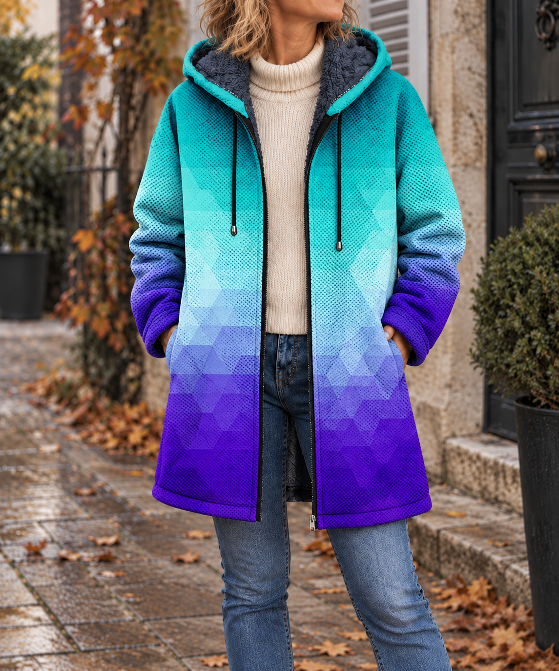 Solène | Veste à Capuche Dégradée