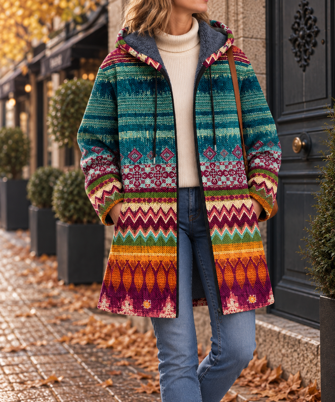 Élodie | Veste à Motifs Ethniques