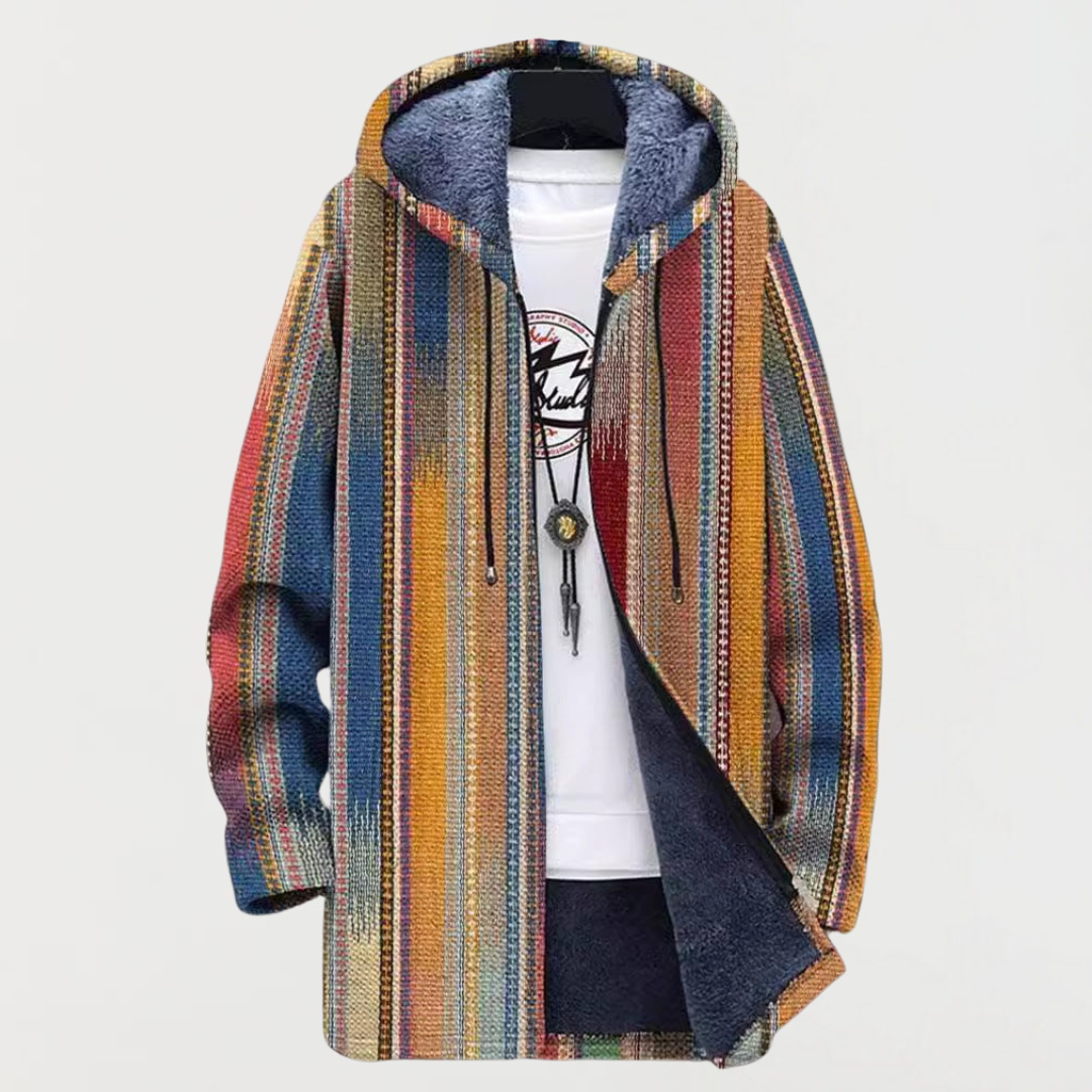 Émilie | Manteau à Rayures Modernes