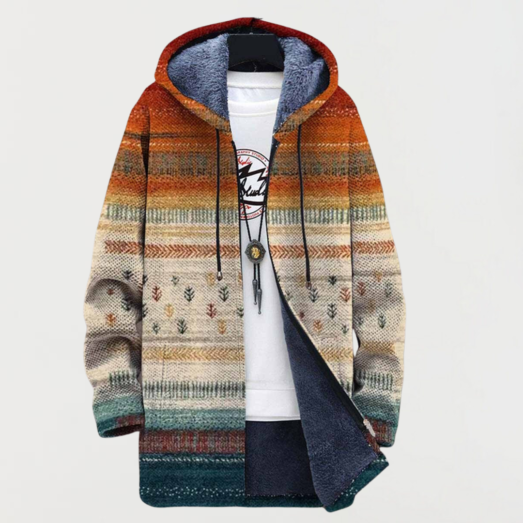 Bérénice | Manteau à Rayures d’Automne