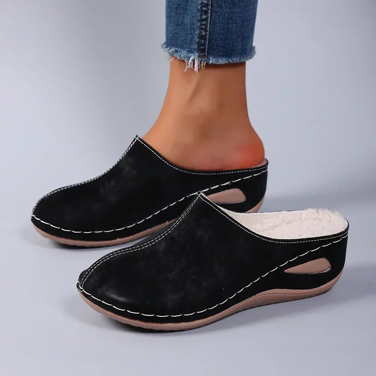 Freya | Chaussons Doublés en Fausse Fourrure Chaude