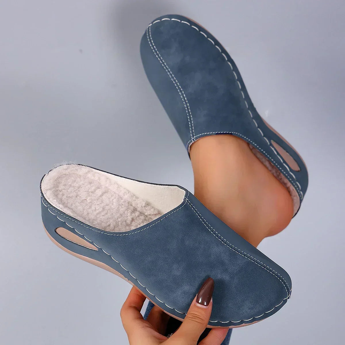 Freya | Chaussons Doublés en Fausse Fourrure Chaude