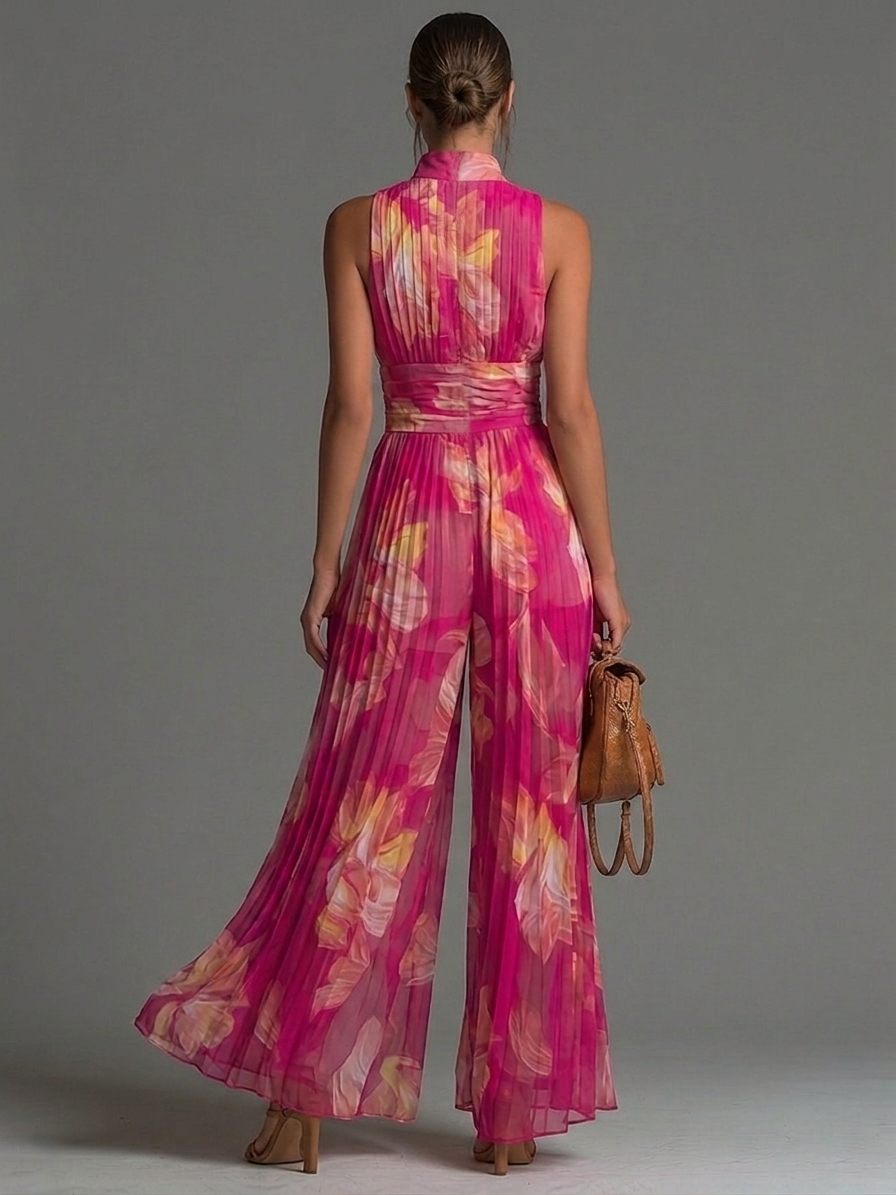 Aurélie | Mono Plissé Floral Fuchsia™