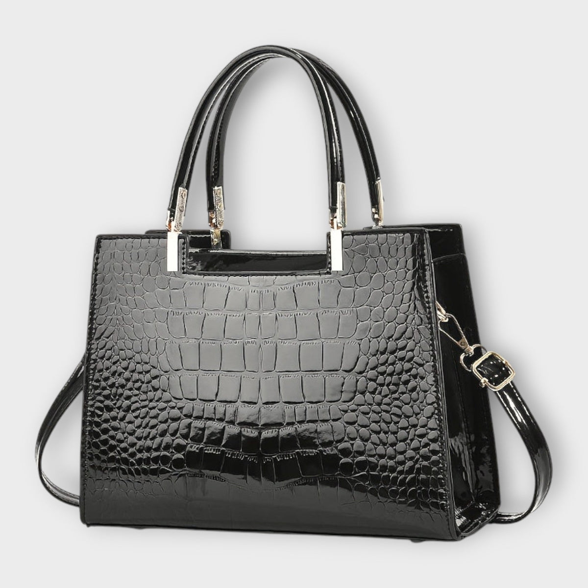 Maison Verdelle - Sac à main avec motif en cuir de crocodile brillant