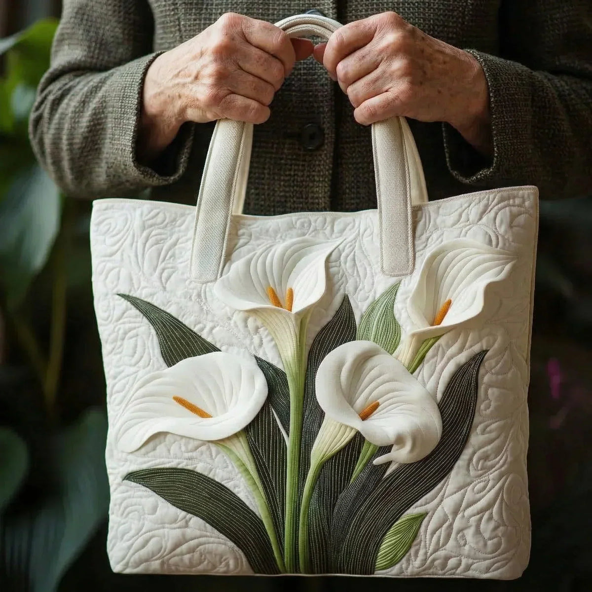 Sac Padded Tote - Tournesols Blancs