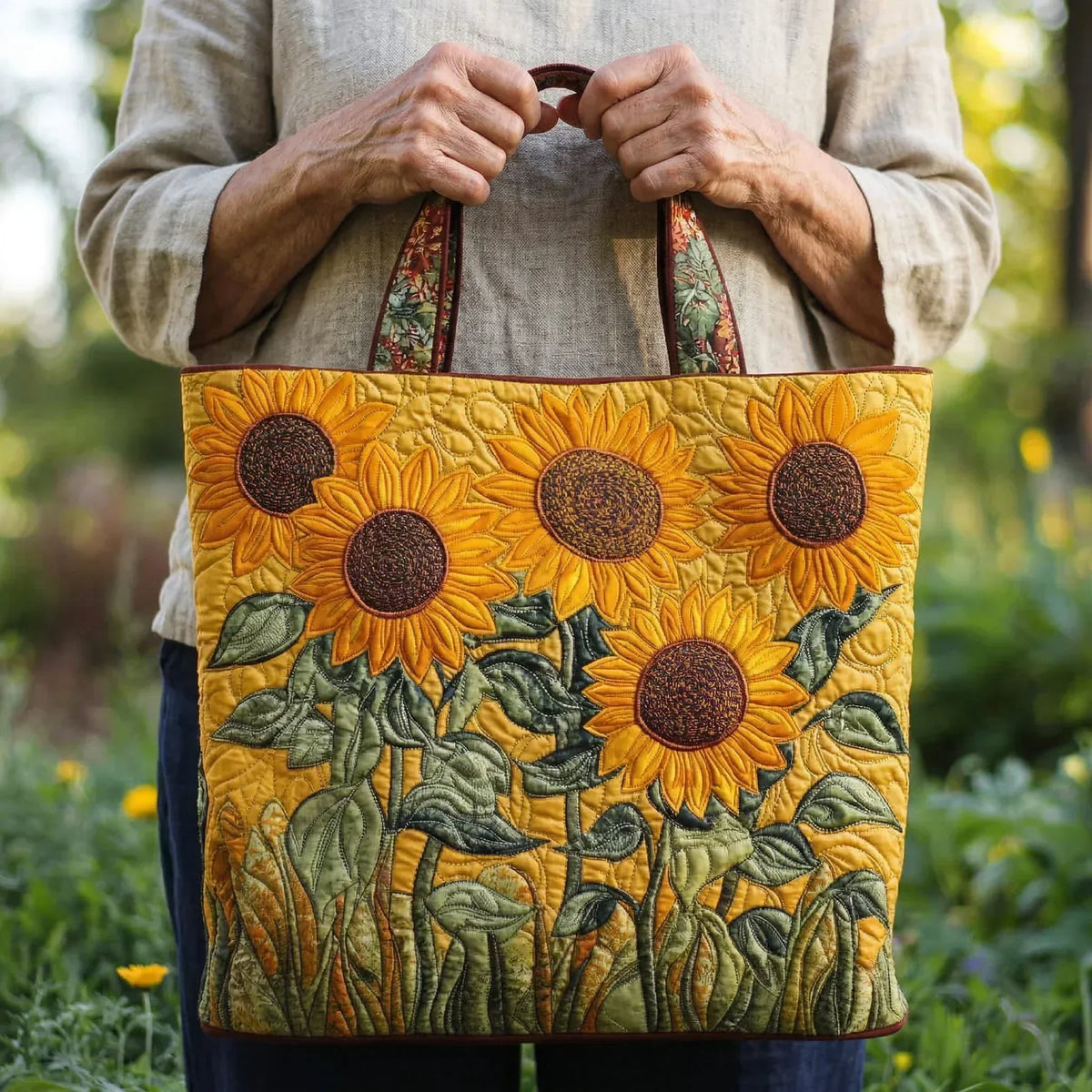 Sac fourre-tout rembourré - Tournesols classiques