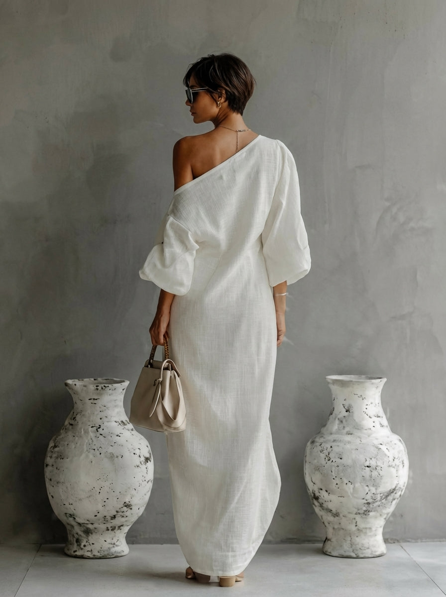 Élise™ — Robe longue asymétrique