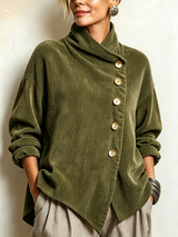 Sandra | Veste oversize avec col haut asymétrique