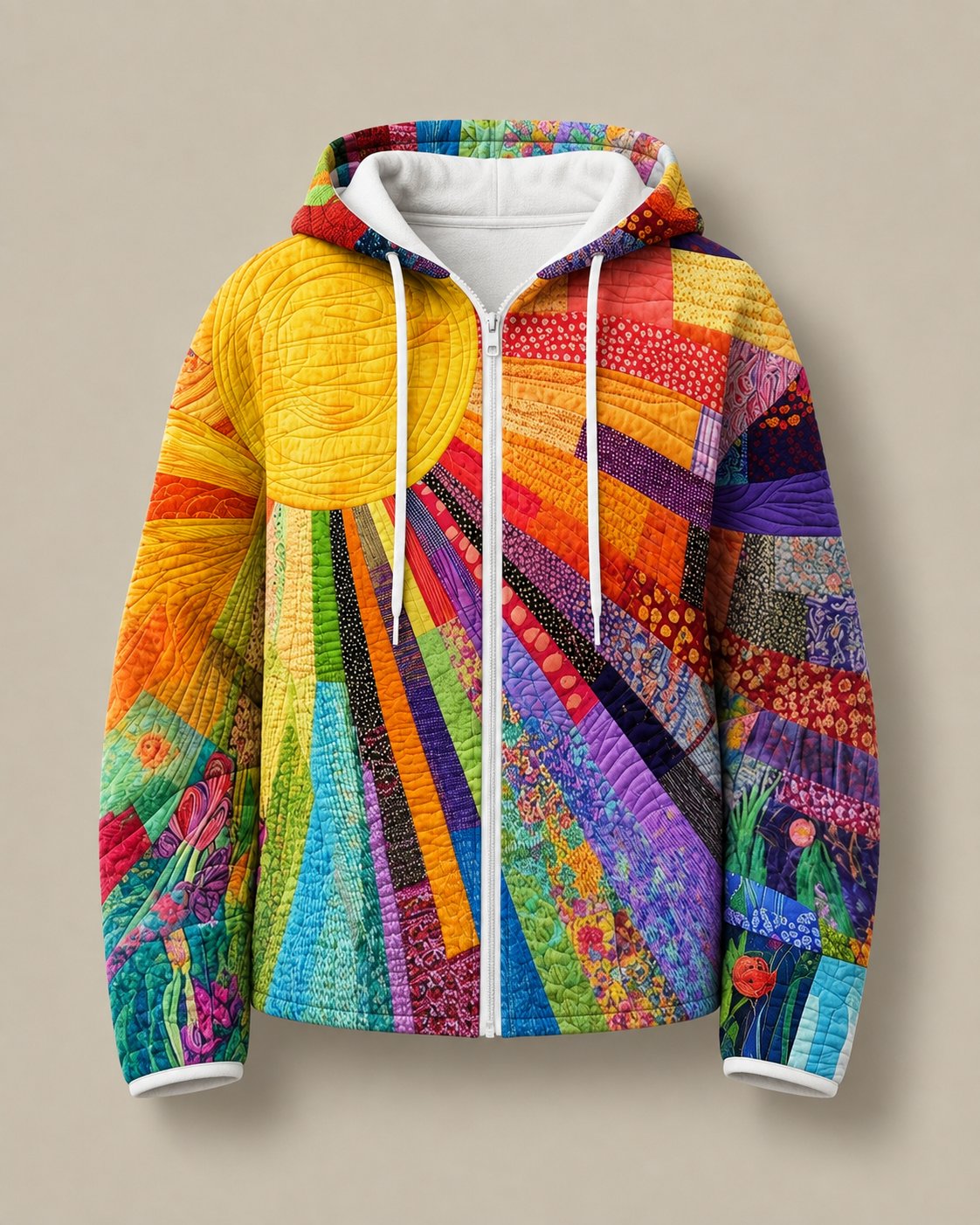 Rhealyn | Sweat à capuche zippé avec motif soleil